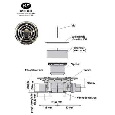 Exemple de siphon rond NF EN 1253 Exemple de siphon rond NF EN 1253